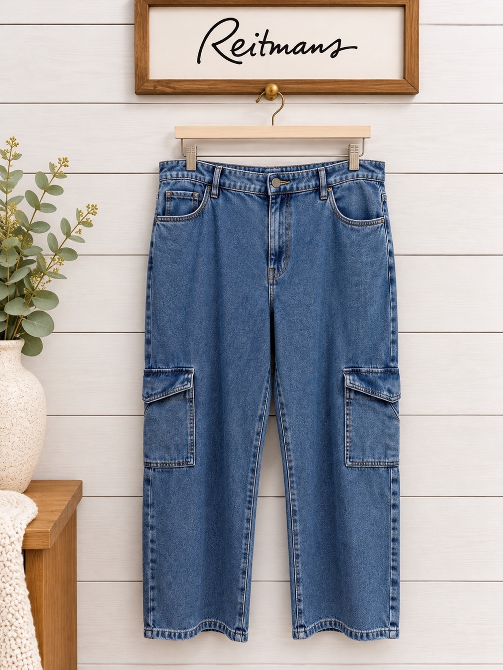 R Jeans Denim Cargo Pants – Size 34 Petite